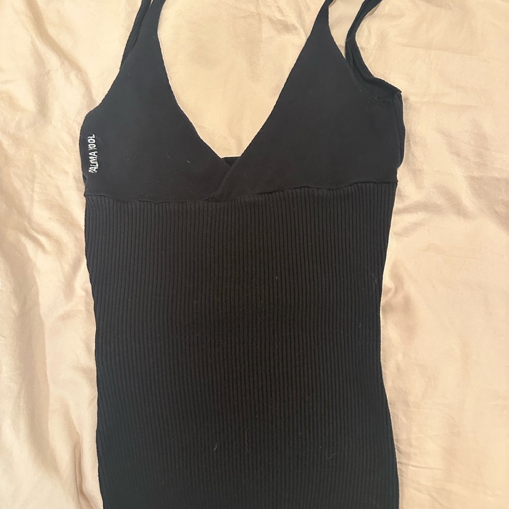 Paloma Wool Black Ribbed Camisole